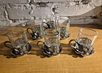 Zestaw koszyk do szklanek z podstawkami