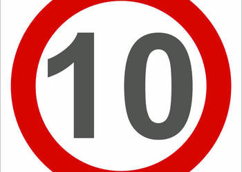 ZNAK TABLICA OGRANICZENIE PRĘDKOŚC 10 km/h