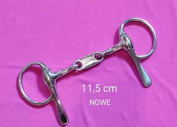 NOWE wędzidło oliwkowe z półwąsami 11,5 cm - podwójnie łamane, łagodne
