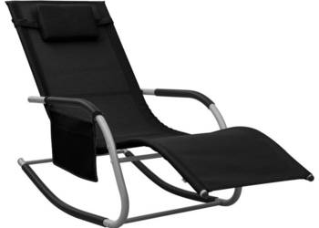 vidaXL Leżak, tworzywo textilene, czarno - szary(SKU:310505)