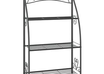 vidaXL Stojak na kwiaty, czarny, 56x30x96 cm, stal(SKU:319353)
