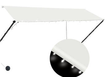 Markiza zwijana z LED 300 x 150 cm kremowa WM-145925