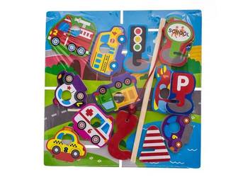 Drewniane puzzle TRANSPORT 15 elementów