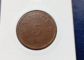 Stare monety 5 ore 1956 Norwegia