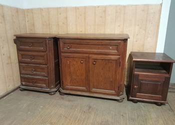 Zestaw starych mebli toaletka szafka nocna pomocnik retro