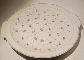 Taca porcelanowa P.T. Tielsch Wałbrzych – różany motyw, PRL