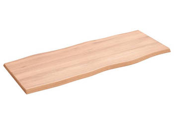 Blat stołu jasny brąz 100x40x2 cm dąb z naturalną krawędzią WM-363947