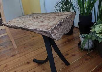 Stolik kawowy ,lub taboret bukowy opalany
