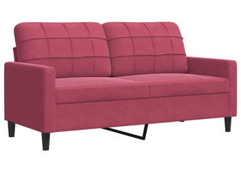 Sofa 2-osobowa winna czerwień 140 cm tapicerowana aksamitem WM-4007628