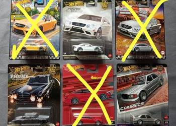 Hot Wheels Premium 3 X Mercedes-Benz AMG , CLK, C 63, 300 sel BDB stan