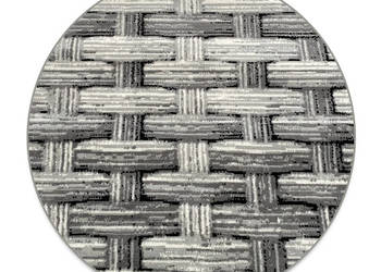 OKRĄGŁY DYWAN 100X100 GĘSTY WŁOS LAILA 15743 GREY NOWOCZESNY MIĘKKIE RUNO
