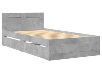 Rama łóżka z wezgłowiem szarość betonu 90x200 cm WM-3295586