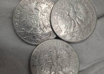 2 RP zestaw 2 złote głowa kobiety 1932r, 1933r, 1934r