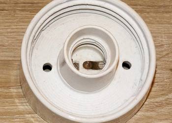 Porcelanowa, ceramiczna oprawa lampy ściennej, łazienkowej, A-16, RETRO PRL