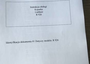 dtr instrukcja obsługi koparka liebherr r926  i inne