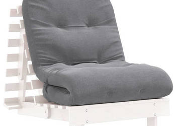 Sofa rozkładana typu futon z materacem biała 70x206x11 cm WM-846752