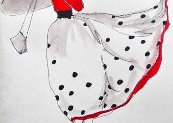 Akwarela i piórko "Elegantka" artystki Adriany Laube
