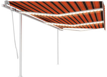 Ręcznie zwijana markiza z LED 6x3 m pomarańczowo-brązowa WM-3070005