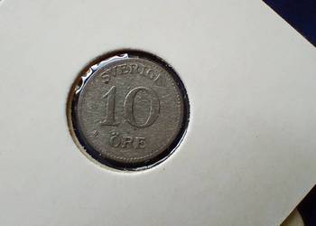 Stare monety 10 ore 1917 Szwecja srebro