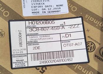 Lewa listwa zderzaka tylna Passat CC niklowana 2ZZ