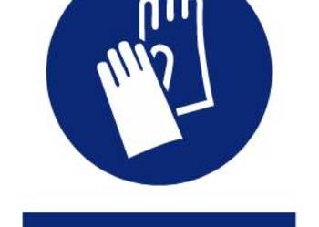 Naklejka BHP Stosuj rękawice ochronne GL008