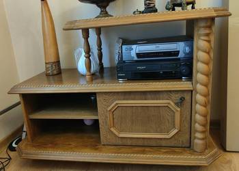 Mebel komoda barek półki szafka pod TV brąz drewno