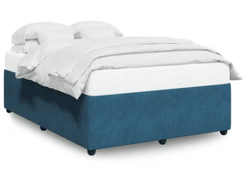 Rama łóżka niebieska tapicerowana aksamitem 140x190 cm WM-3285010