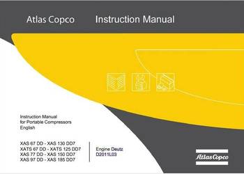 ATLAS COPCO XAS67 XATS67 XAS77 XAS97 XAS130 XATS125 XAS150 XAS185 DTR PL