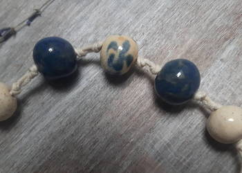 Naszyjnik ceramiczny ręcznie wykonany.