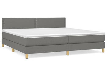 Łóżko kontynentalne z materacem ciemnoszara tkanina 200x200 cm WM-3140562