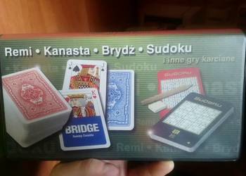 Dwie talie kart do gry + sudoku remi kanasta brydż NOWE