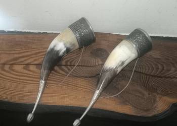 Pamiątkowy róg obfitości ,dekoracyjny w metalowej oprawie, 28 cm.Prezent!!!