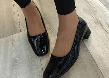 (43) Czarne mega wygodne czółenka wieczorowe, NOWE