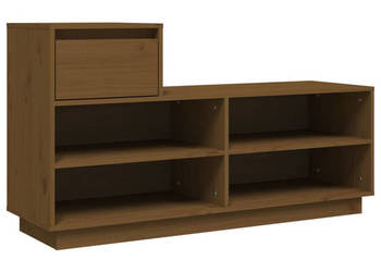 Szafka na buty miodowy brąz 110x34x61 cm lite drewno sosnowe WM-814452