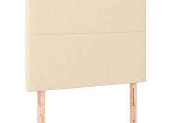 Zagłówek do łóżka z LED kremowy 90x5x118/128 cm tkanina WM-3122131