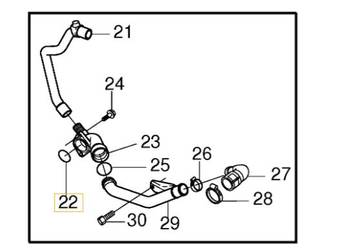 VOLVO C30 C70 S40 V50 S80 V70 o-ring przewodu wody OE