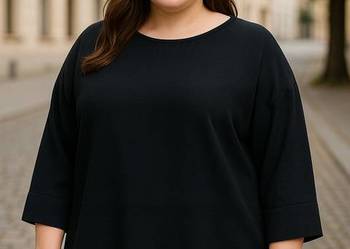 Bluzka damska czarna kimono plus size biust 124 cm-