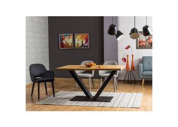 Stół Loftowy VECTOR + 6 krzeseł ROBIN