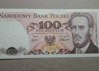 RZADKOŚĆ !!! 100 złotych 1975 s. A UNC !!!