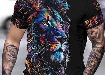 T-shirt koszulka z grafiką lwa Świetna jakość unikalne wzory