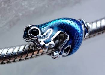 Charms zawieszka srebro 925 metaliczny gekon