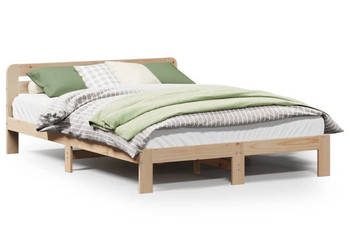 Rama łóżka bez materaca lite drewno sosnowe 140x190 cm WM-855576
