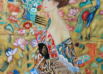 Prezent dla wychowawcy Donna con Ventaglio - Gustav Klimt