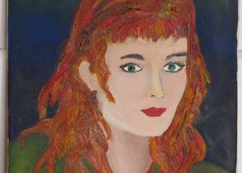 Portret Rudowłosej, olej na płótnie, 27x33 cm Portret Rudowłosej, olej na płótnie, 27x33 cm