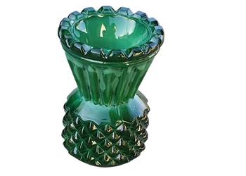 Stary wazonik wazon czechosłowacki zielony malachitowy antyk unikat lata 60