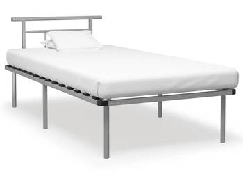 Łóżko Metalowe Szare Rama Łóżka Ze Stelażem 100 x 200 cm WM-324825