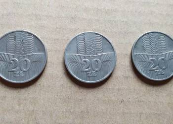 20 zł x 3 sztuki miedzionikiel 74-76 Wieżowiec i kłosy PRL