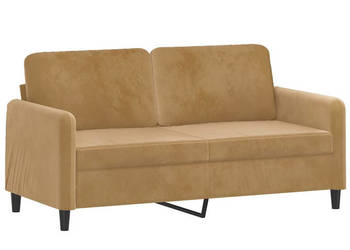 Sofa 2-osobowa brązowa 140 cm tapicerowana aksamitem WM-359449