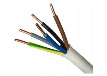 Przewód 5x2.5 okrągły biały nowy 100m