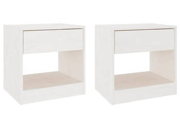 Szafki nocne 2 szt. białe 40x31x40 cm lite drewno sosnowe WM-808066